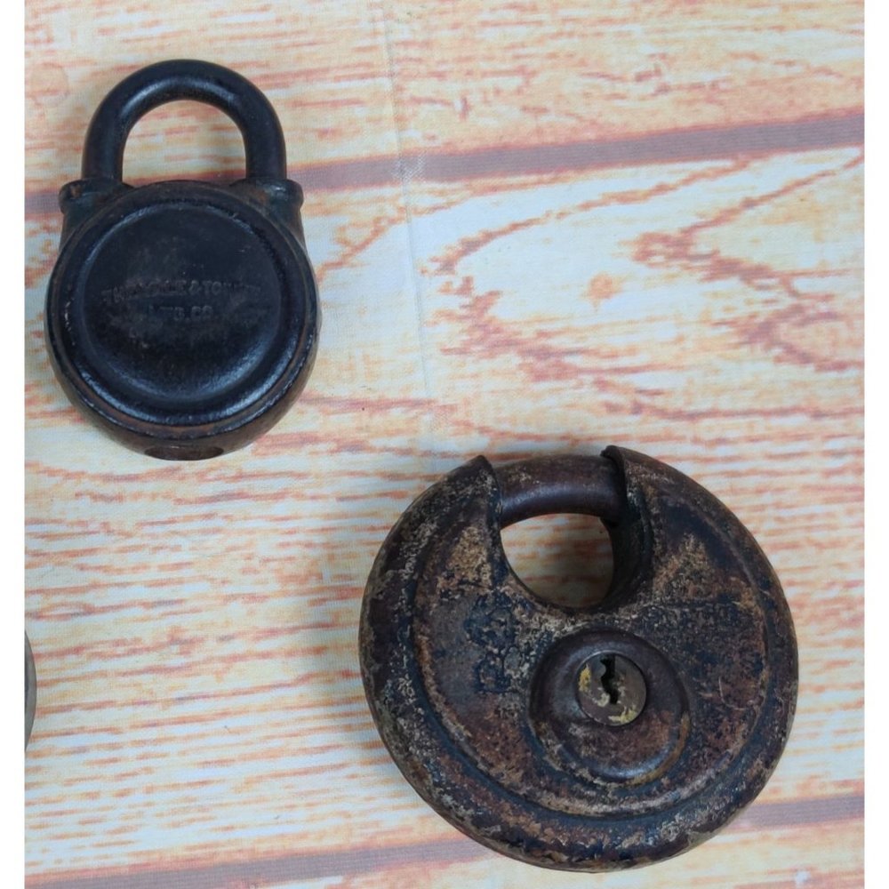 Vintage Industrial Decor Padlock Old Metal Locks Lot 2 Yale Abus No Keys